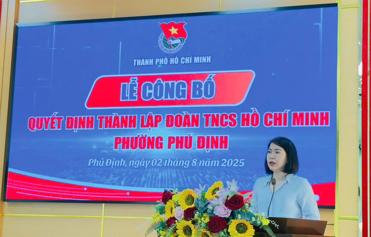 Công bố quyết định thành lập Đoàn TNCS Hồ Chí Minh phường Phú Định